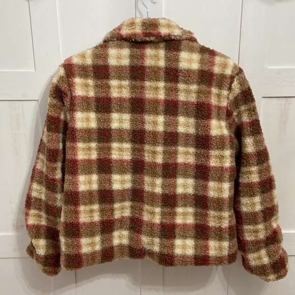 💖 Avec Les Filles Jackets &Coats: Plaid Faux Shearling Trucker Shacket size S - Picture 7 of 7